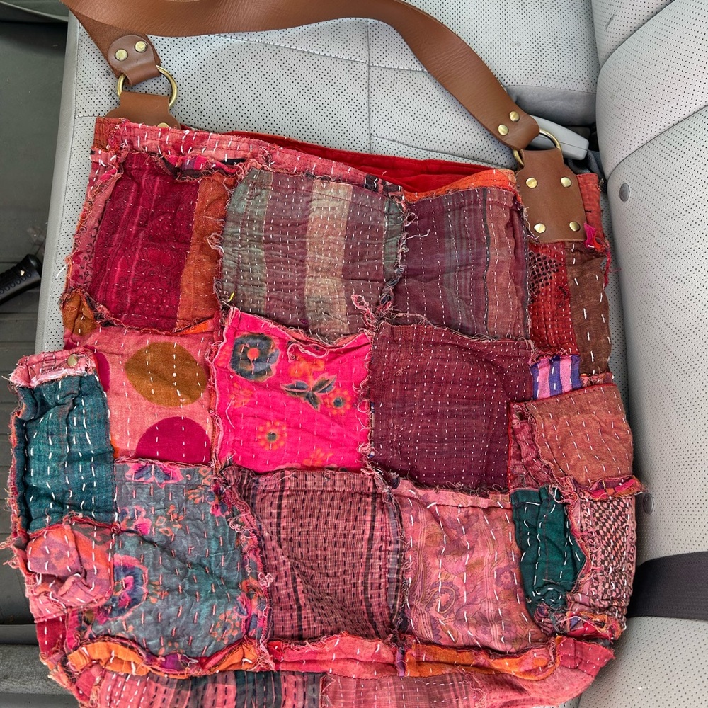 Free People Kaleidoscope Patchwork Boho Tote Bag